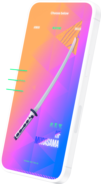 Concept game item selection screen